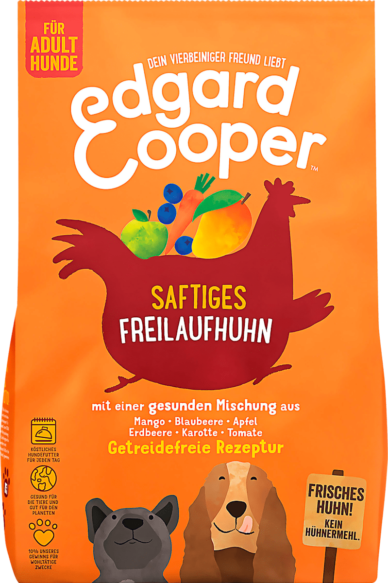 Edgard &amp; Cooper Trockenfutter Hund mit Huhn &amp; Mango, Adult, 12 kg ...