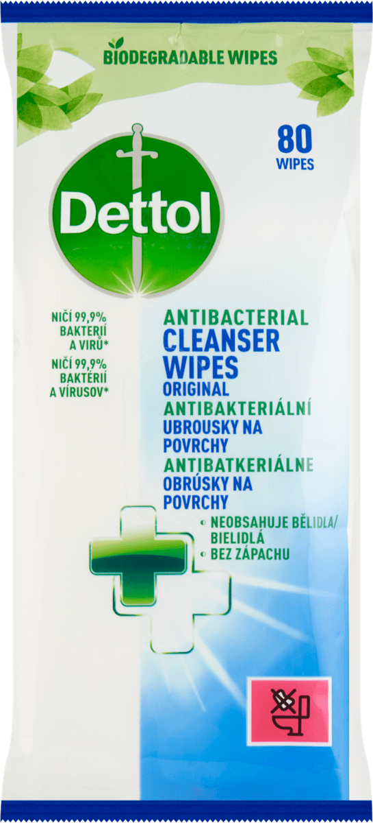 Dettol antibakteriální ubrousky na povrchy, 80 ks | dm.cz