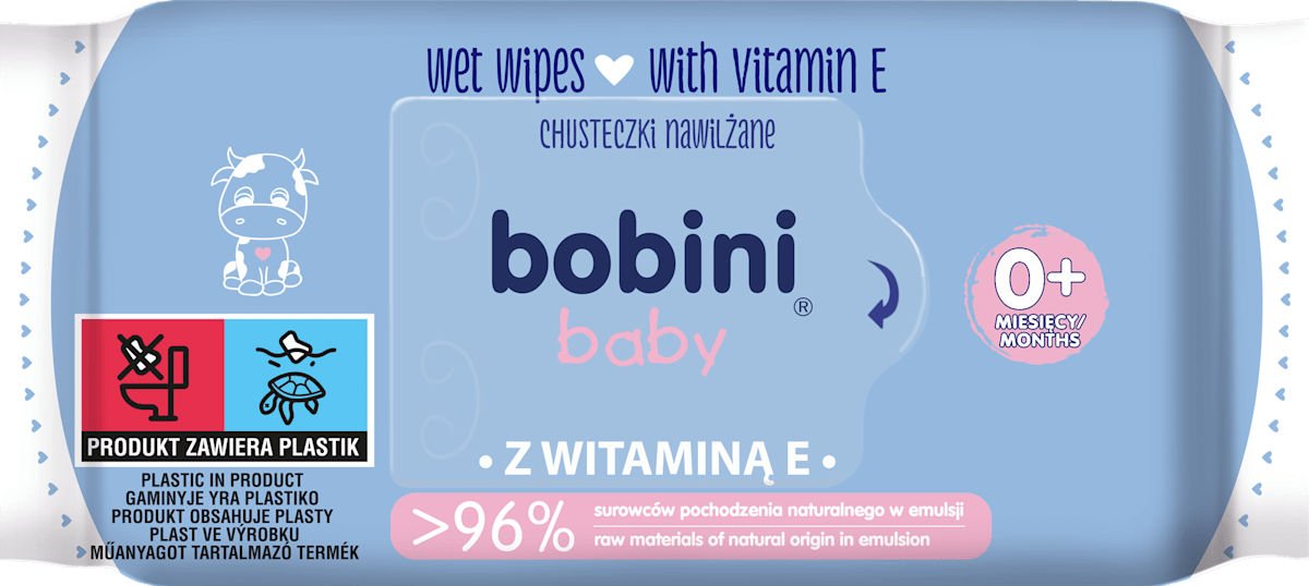 bobini baby Chusteczki nawilżane dla dzieci i niemowląt z witaminą E ...