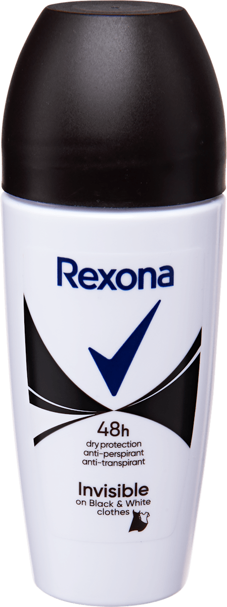 Rexona Deodorant Damen Black+White – 2er Pack Roll-On, 50 Ml, Unsichtbar & Frischer Duft