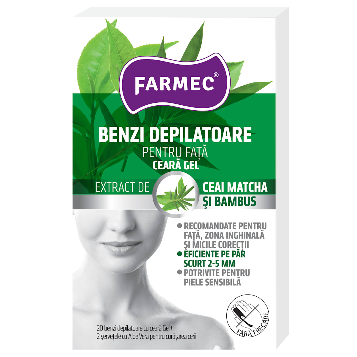 farmec Benzi depilatoare pentru față, gel, 22 buc | dm.ro