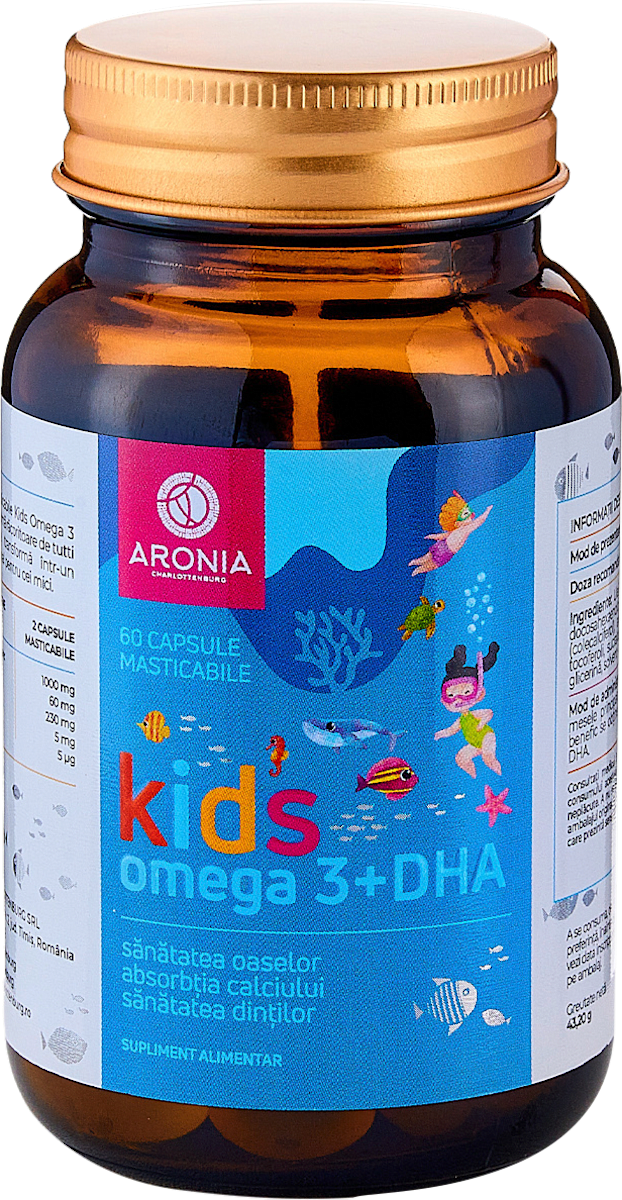 Aronia Charlottenburg Kids Omega 3 + DHA, 60 buc | dm.ro