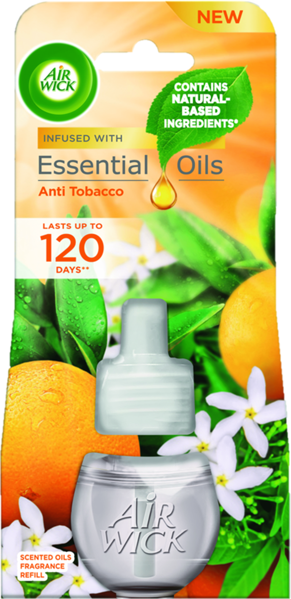 AIR WICK Essential Oils električni osvježivač zraka Anti Tobacco, 19 ml