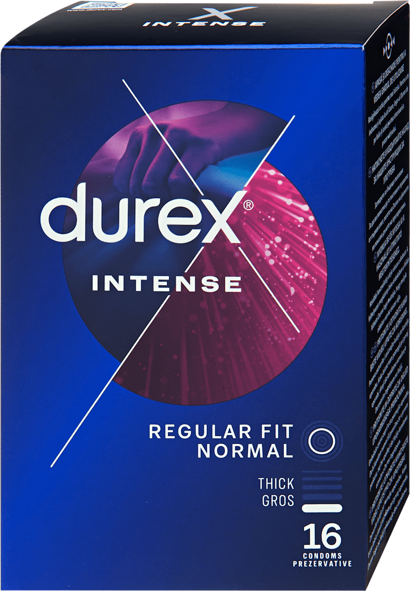 Durex Óvszer Intense Regular Fit Normal, 16 db | dm.hu