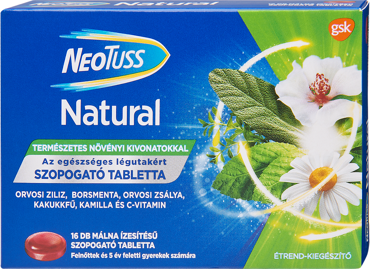 NeoTuss Szopogató tabletta a légutak támogatására, 16 db | dm.hu