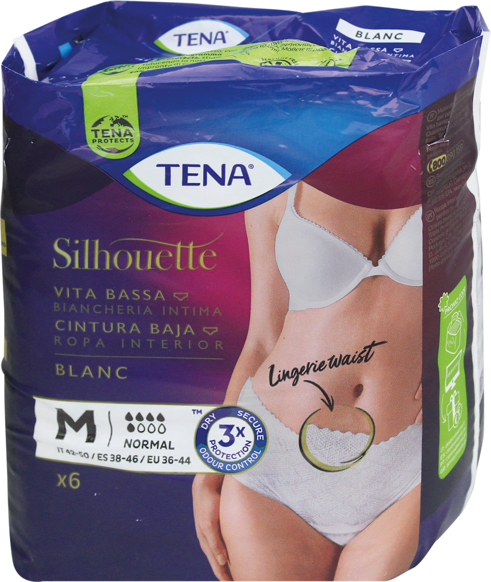 TENA Mutandine assorbenti Silhouette normal bianche taglia M, pz