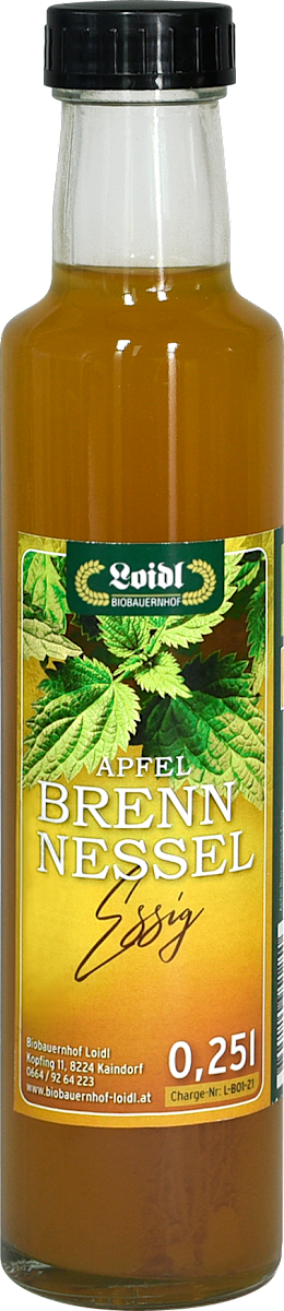 Loidl Essig Apfel Brennnessel, 0,25 l | dm.at