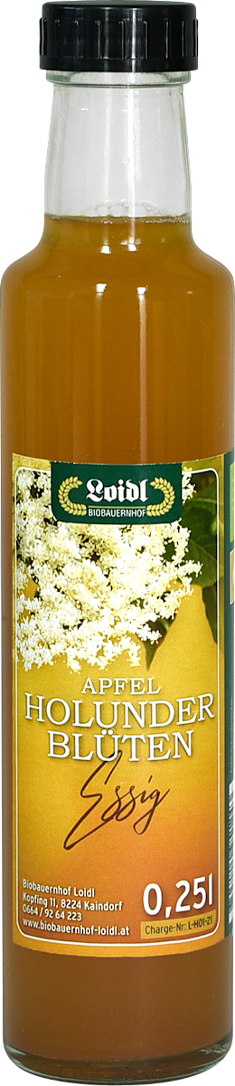 Loidl Essig Apfel Holunderblüten, 0,25 l | dm.at