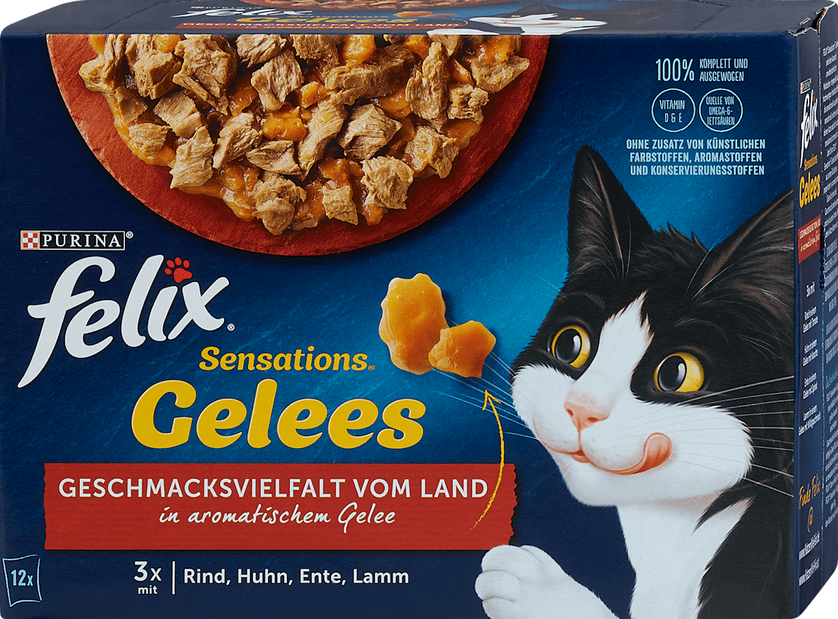 FELIX Sensations Gelees Katzenfutter Nass, Mit Seelachs & Tomate In Gelee, 26er Pack (26 X 85g