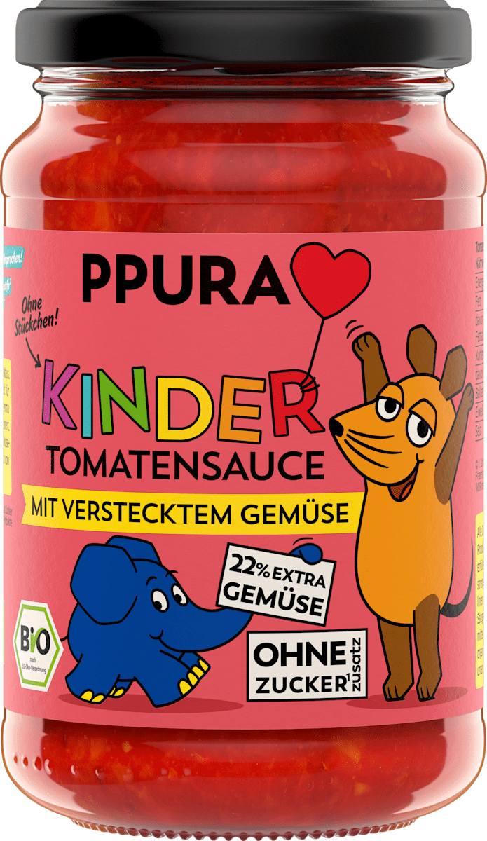 PPURA Tomatensauce Kinder mit Gemüse, 340 g | dm.at