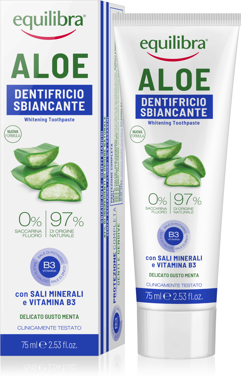 equilibra Dentifricio Aloe sbiancante, 75 ml | dm Italia