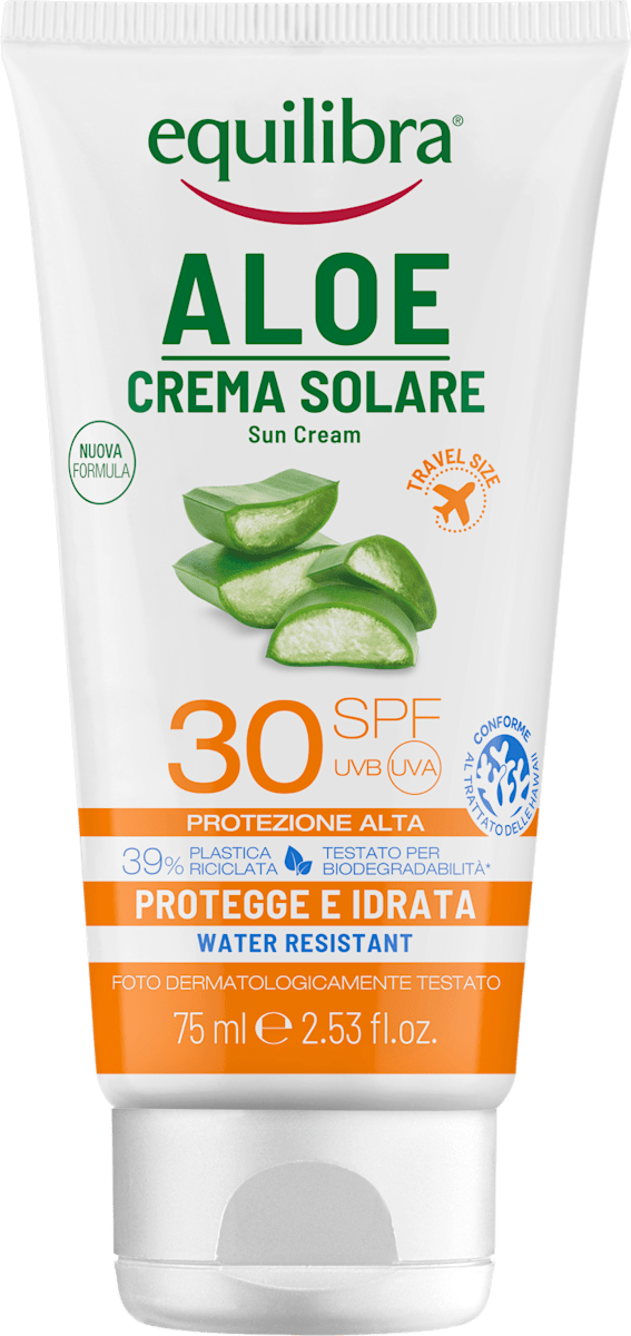 Equilibra Aloe Sonnencreme SPF 30 – 150 Ml, Mit 20% Aloe Vera, Wasserfest & Dermatologisch Getestet