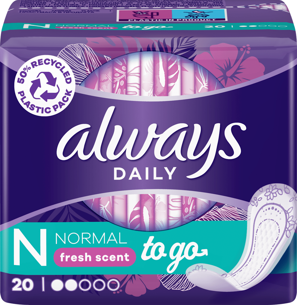 always dailies Singles to go fresh scent dnevni ulošci normal, 20 kom ...
