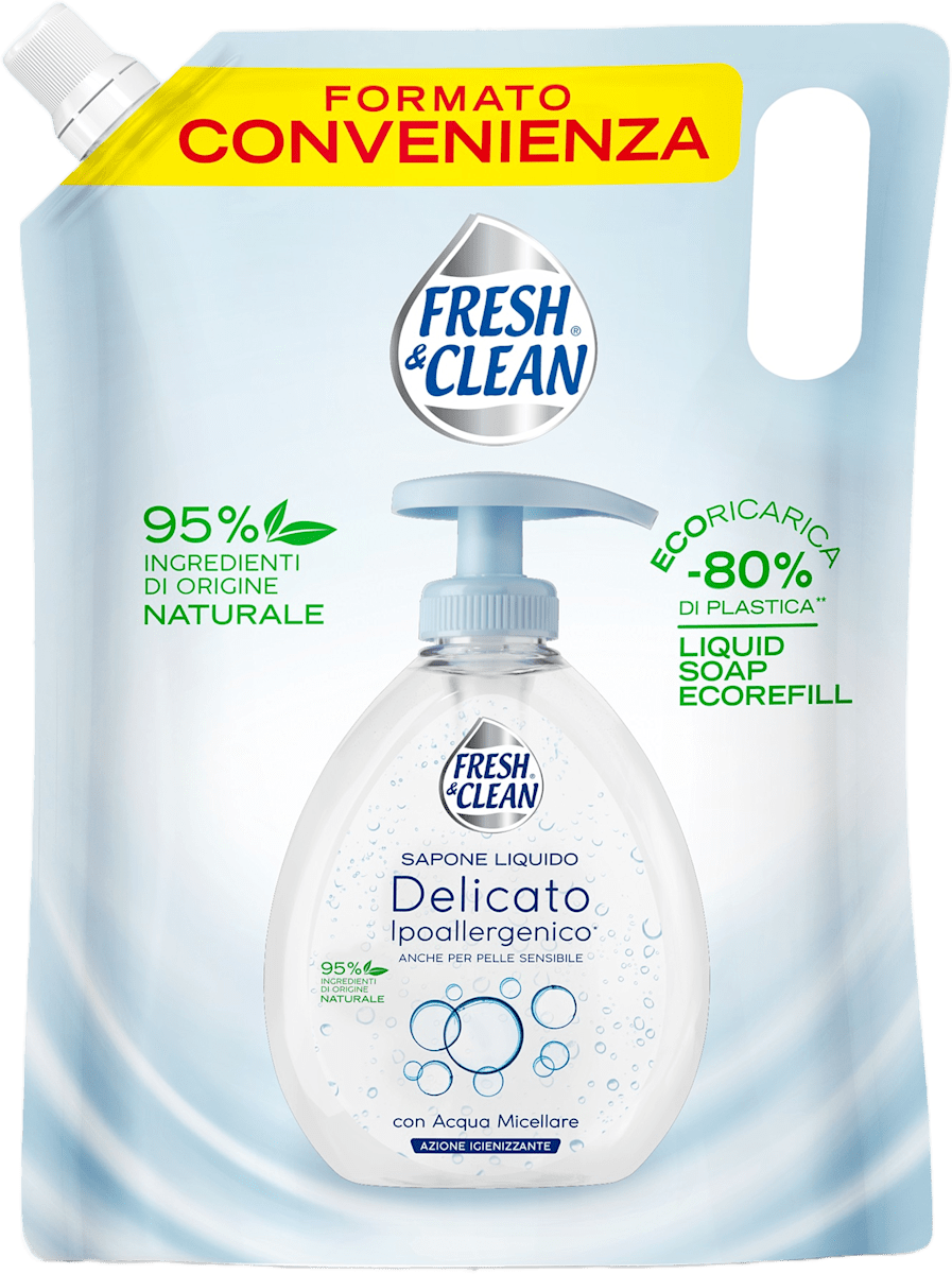 FRESH & CLEAN Ricarica sapone liquido delicato, 1 l | dm Italia