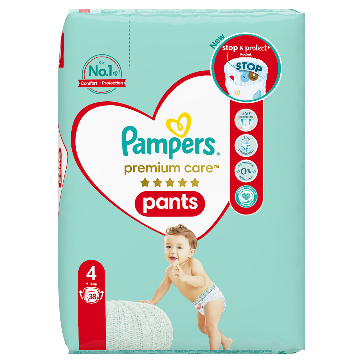 Pampers Premium Care Scutece chiloţel numărul 4, 9-15 kg, 38 buc