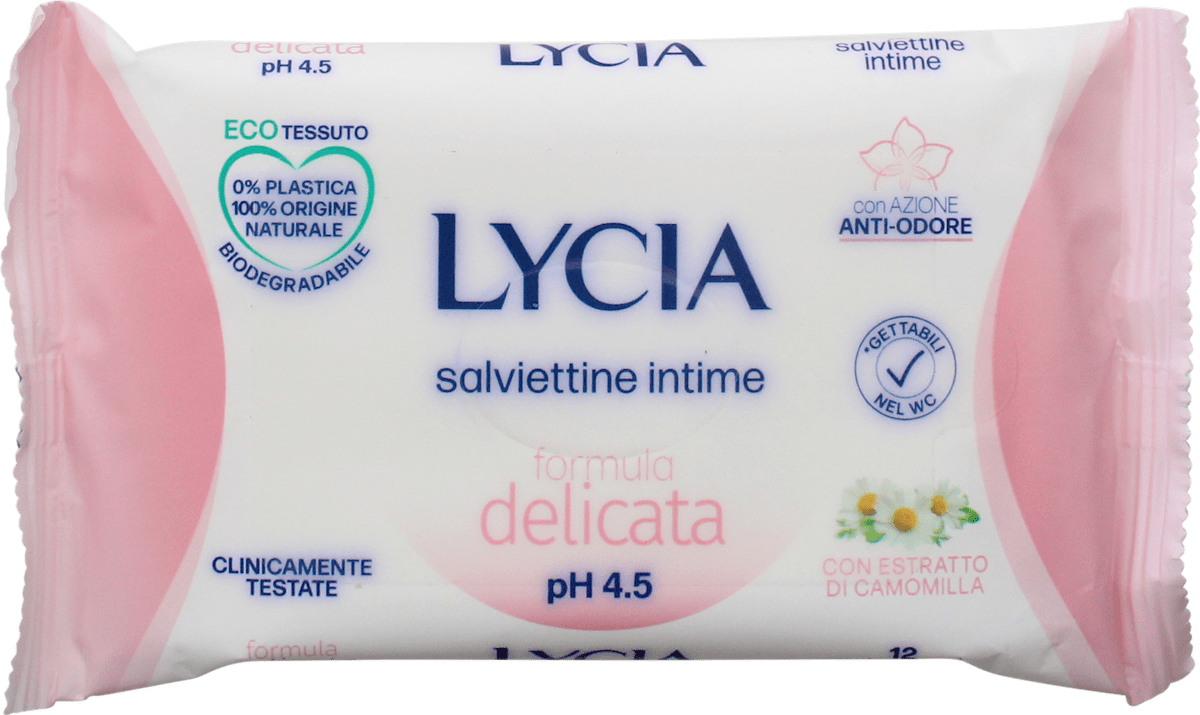 LYCIA Salviette intime lenitive, 12 pz | dm Italia