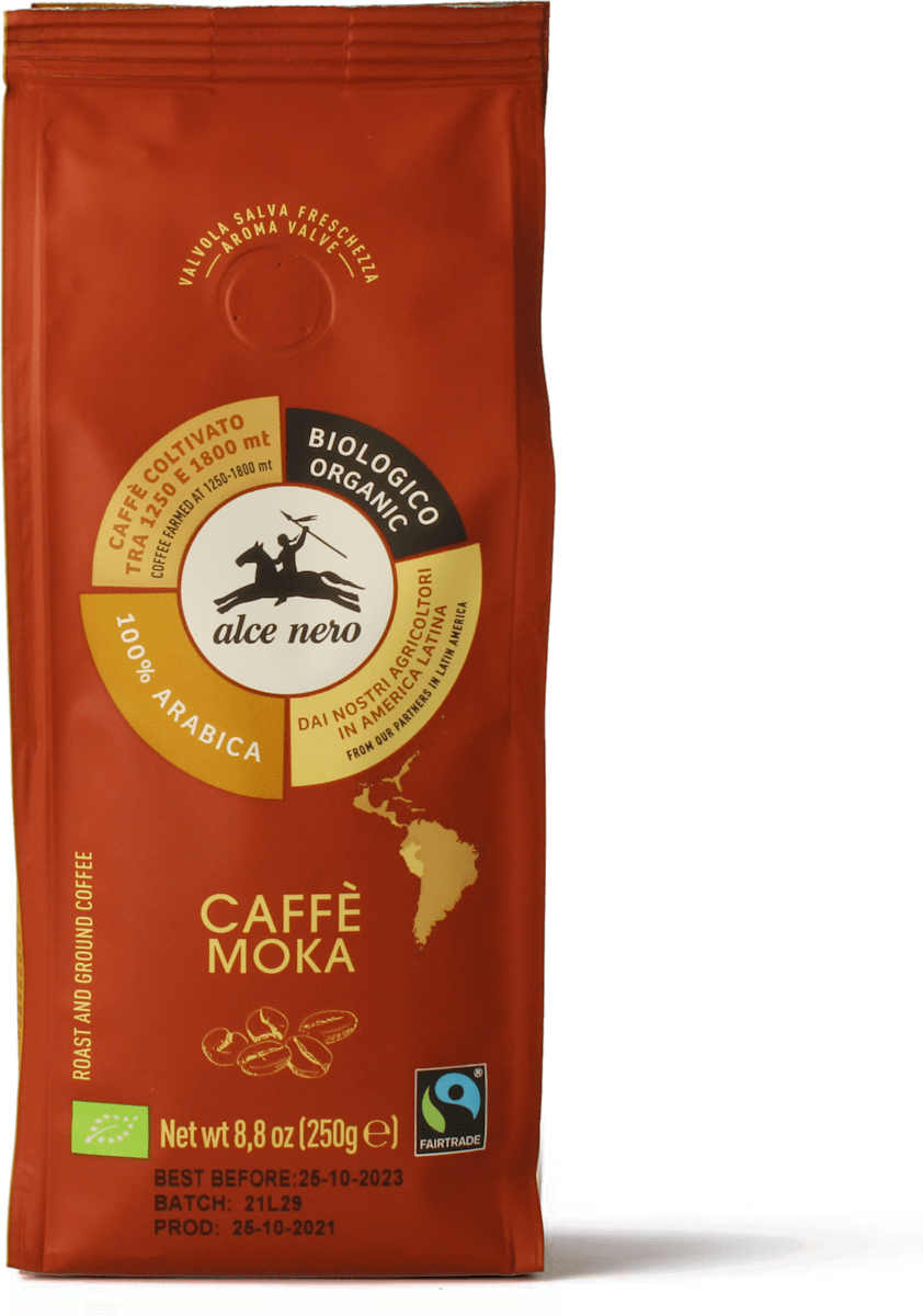alce nero Caffè moka bio, 250 g | dm Italia