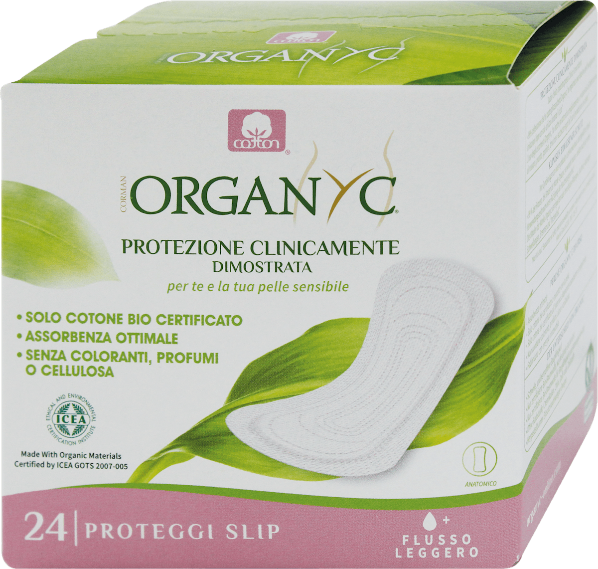 ORGANYC Salvaslip ripiegati in contone bio, 24 pz | dm Italia