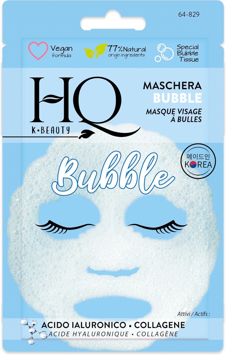HQ Maschera viso Bubble con Acido Ialuronico e Collagene, pz