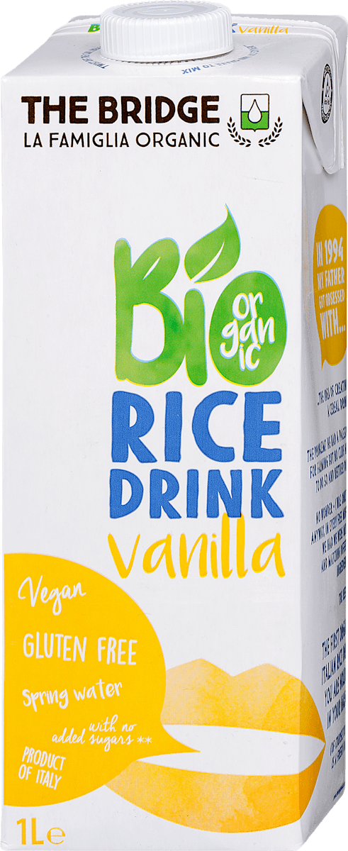 Hungary product data sample: Bio gluténmentes vaníliás rizsital, 1 l