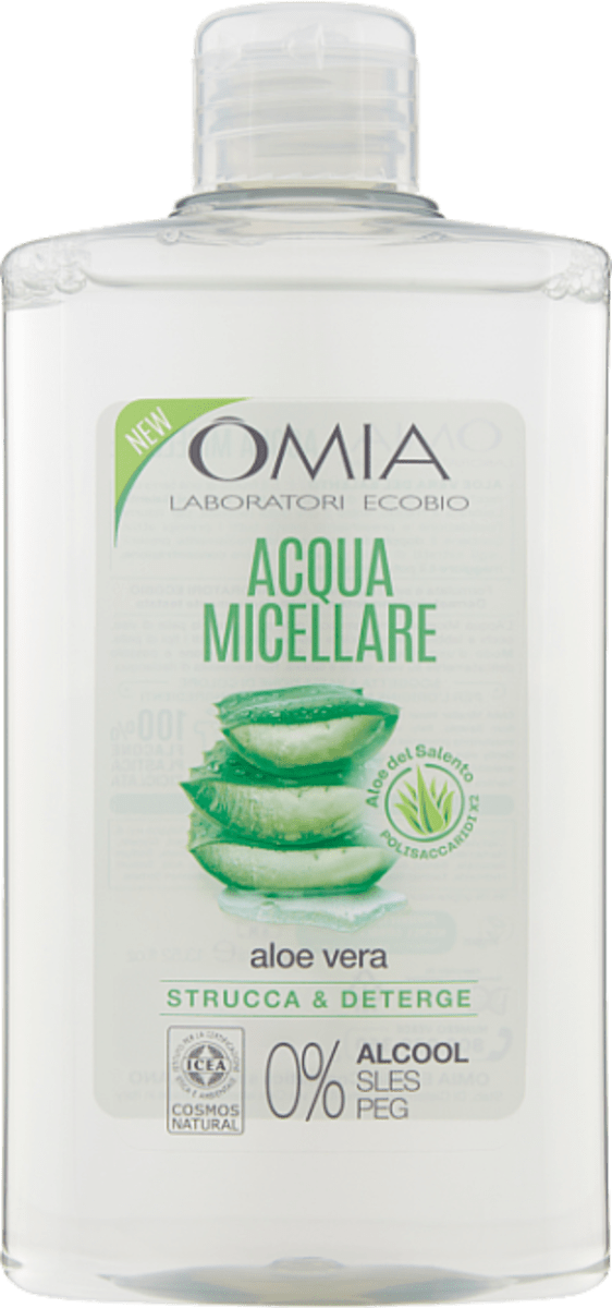 Omia Acqua Micellare Mit Aloe Vera – 400 Ml, Dermatologisch Getestet, Für Alle Hauttypen