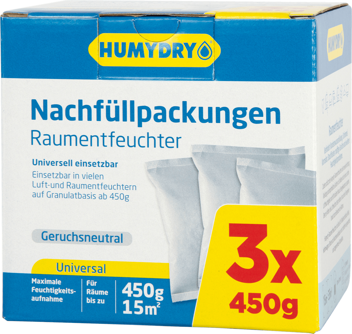 HUMYDRY Raumentfeuchter Nachfüllpack 3 x 450 g, 1,35 kg dauerhaft günstig online kaufen