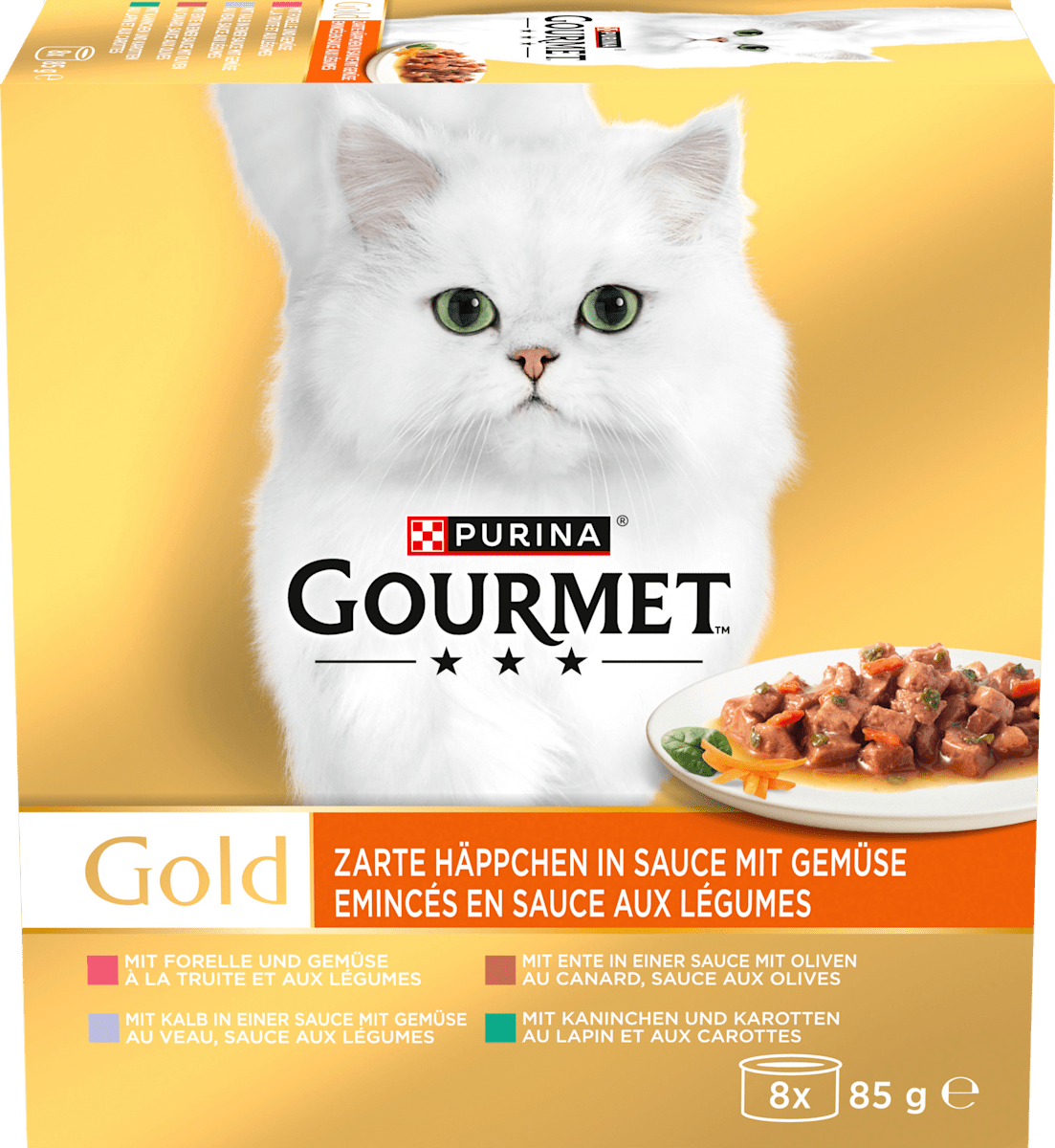 Purina Gourmet Nassfutter Katze zarte Häppchen in Soße Multipack (8x85 ...