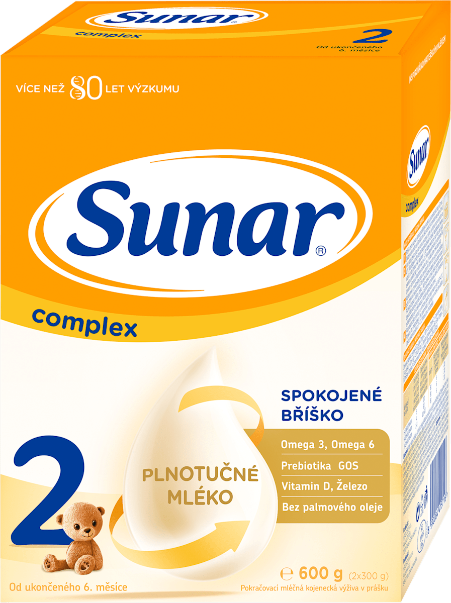 Sunar pokračovací mléčná kojenecká výživa 2 Complex, 600 g | dm.cz