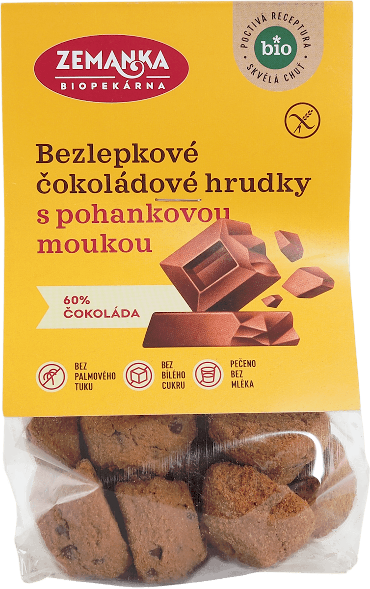 Biopekárna Zemanka bio čokoládové hrudky s pohankou, 100 g | dm.cz