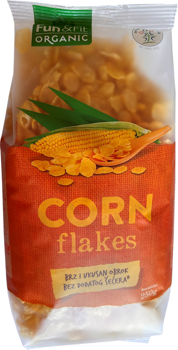 Fun&Fit ORGANIC CORN flakes - organske pahuljice, 250 g | dm.rs