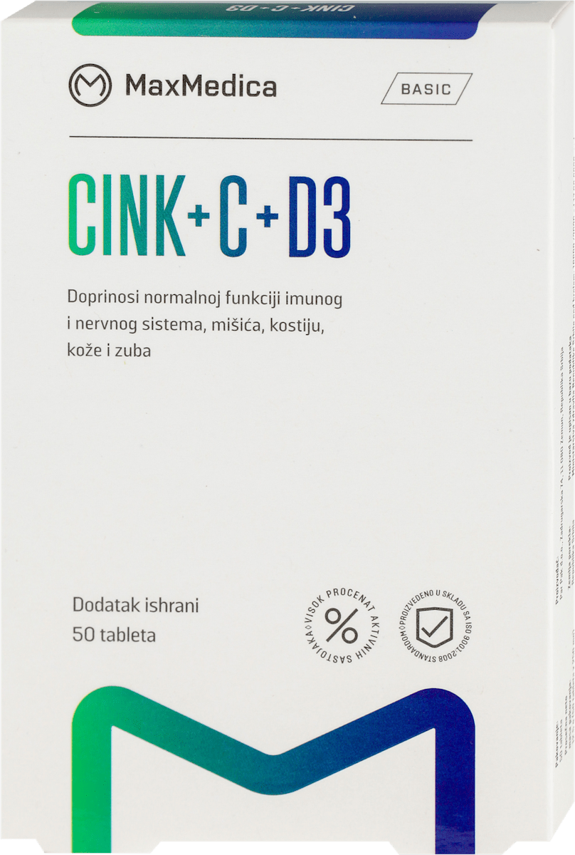 MaxMedica Cink+C+D3 tablete, 50 kom | dm.rs