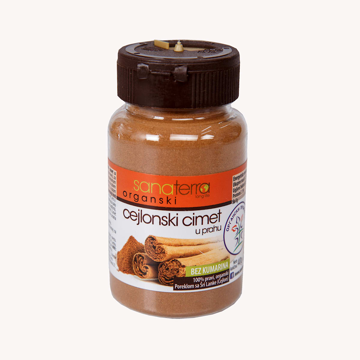 sanaterra organski cejlonski cimet u prahu, 40 g | dm.rs