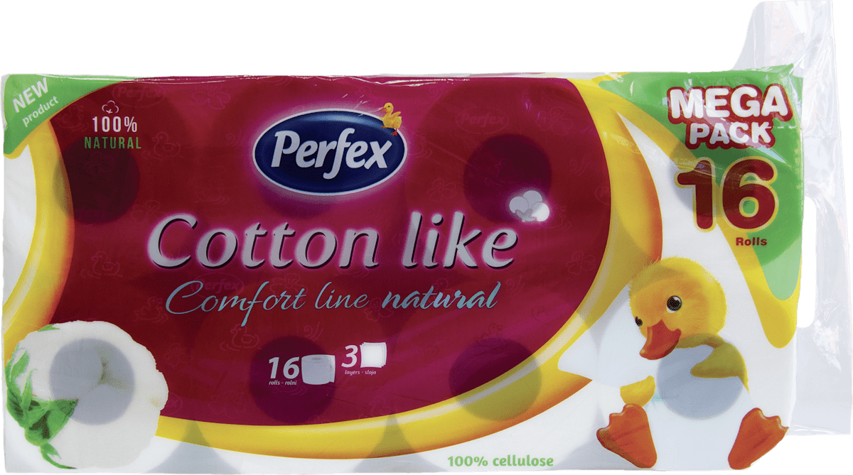 Perfex Cotton like Comfort line natural toaletni papir 3slojni, MEGA