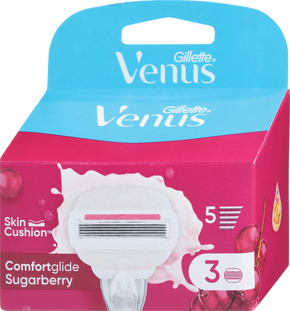 Gillette Venus Nadomestne britvice Comfortglide Sugarberry, 3 kos | dm.si