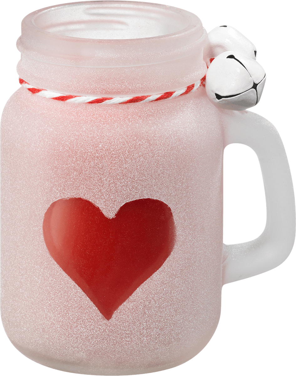 Dekorieren &amp; Einrichten gefülltes Kerzenglas mit Henkel &amp; Glöckchen ...