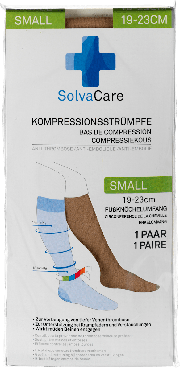 SolvaCare Kompressionsstrümpfe Größe S beige, 1 St dauerhaft günstig online kaufen