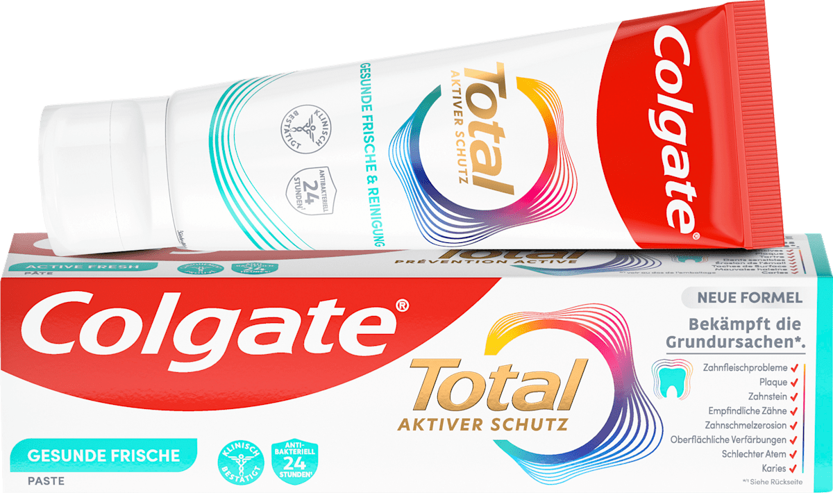 Colgate Zahnpasta Total Aktiver Schutz, Gesunde Frische, 75 ml ...
