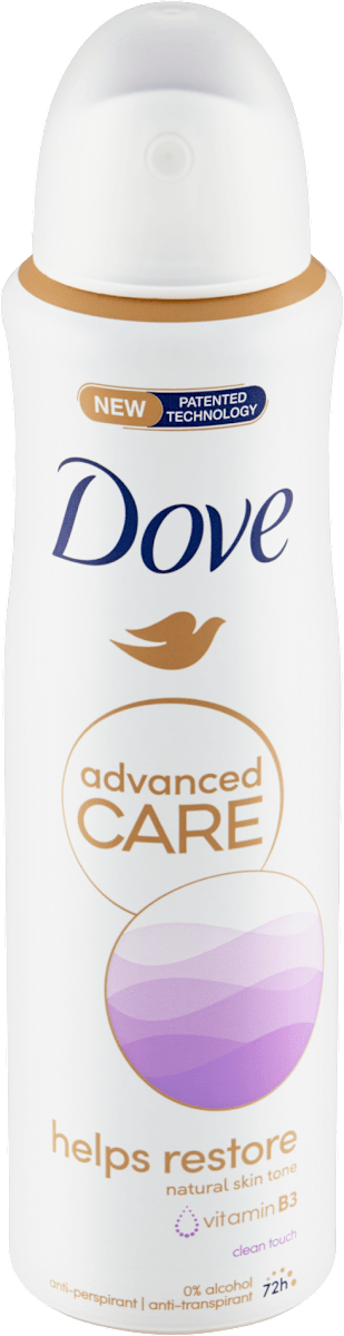 Dove Antiperspirant v spreji Advanced Care Helps Restore Clean