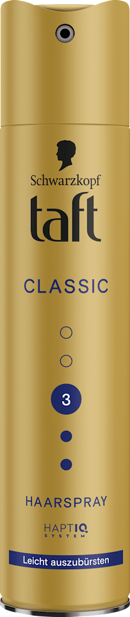 Taft Haarspray Classic Halt & Pflege, Haltestufe 2, 250 Ml – Vegan, Ohne Rückstände, Bis 24 H Halt