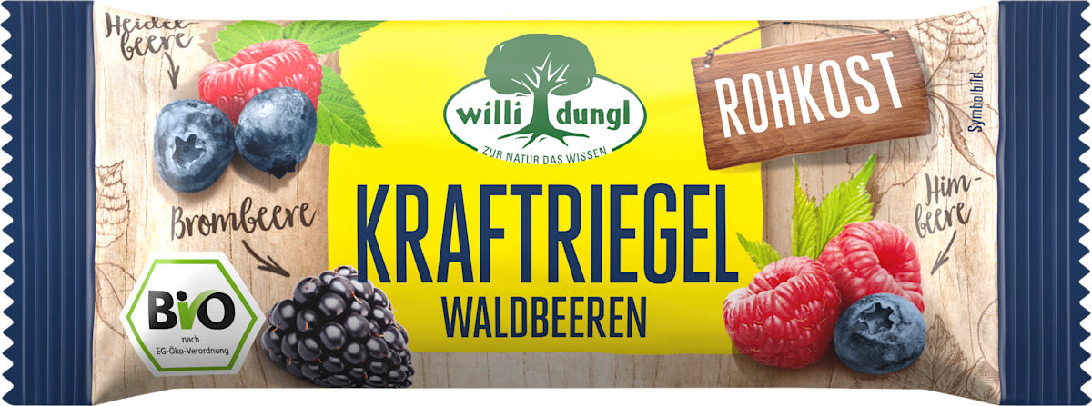 willi dungl Rohkostriegel Bio Kraftriegel Waldbeeren, 30 g | dm.at