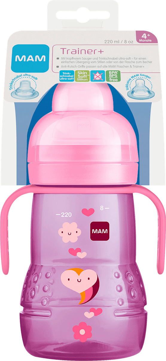 MAM Easy To Drink Cup 360° Set 2x290 Ml – Tazza Antigoccia Per Bambini 8m+ In Tritan Trasparente, Valvola A Prova Di Perdite, Lilla
