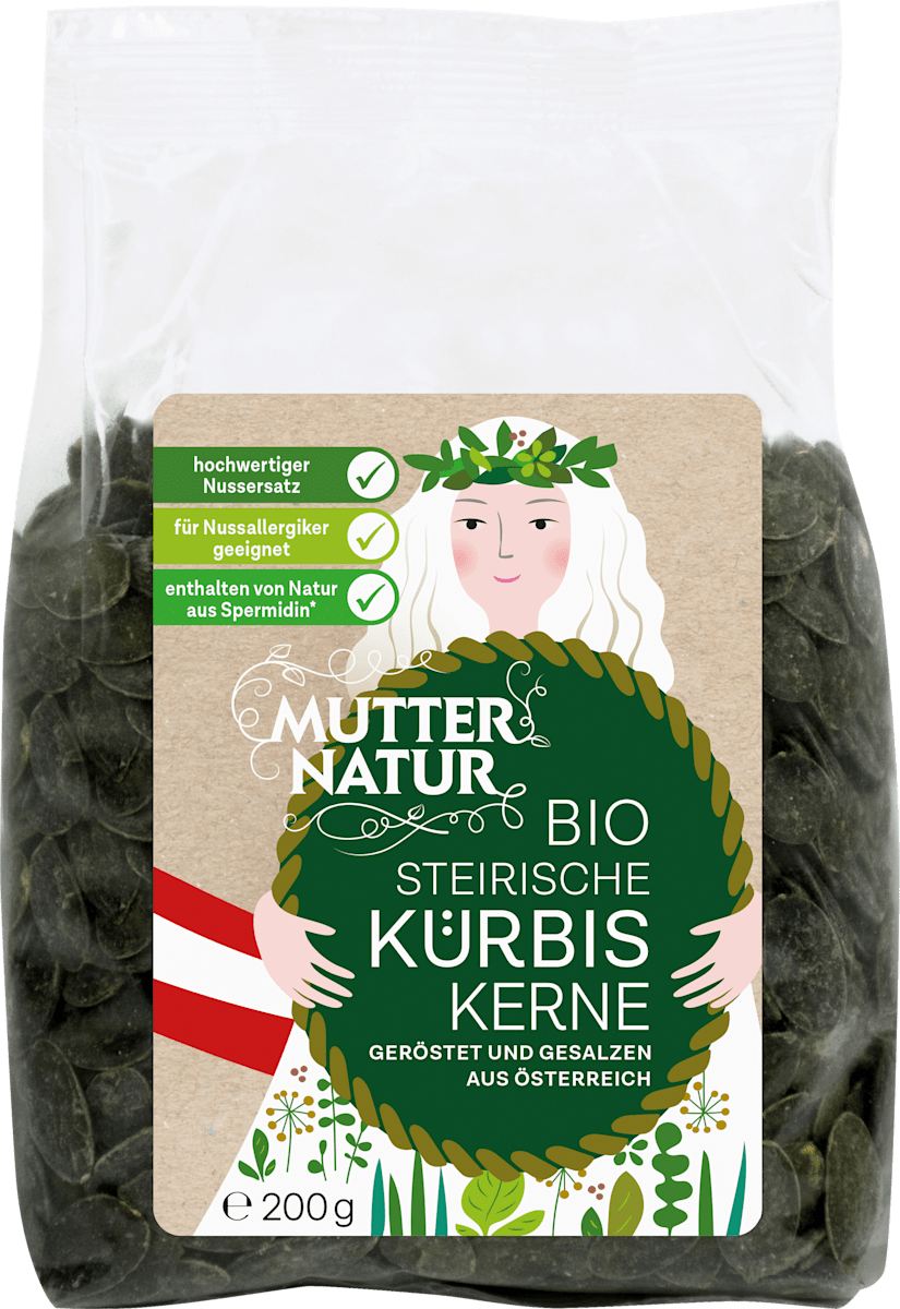 MUTTER NATUR Saaten Kürbiskerne steirisch geröstet und gesalzen, 200 g ...
