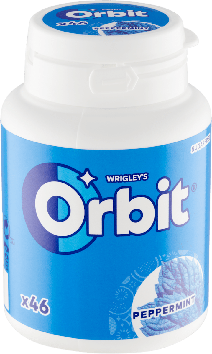 Orbit žvýkačky Peppermint dóza standartní, 46 ks | dm.cz