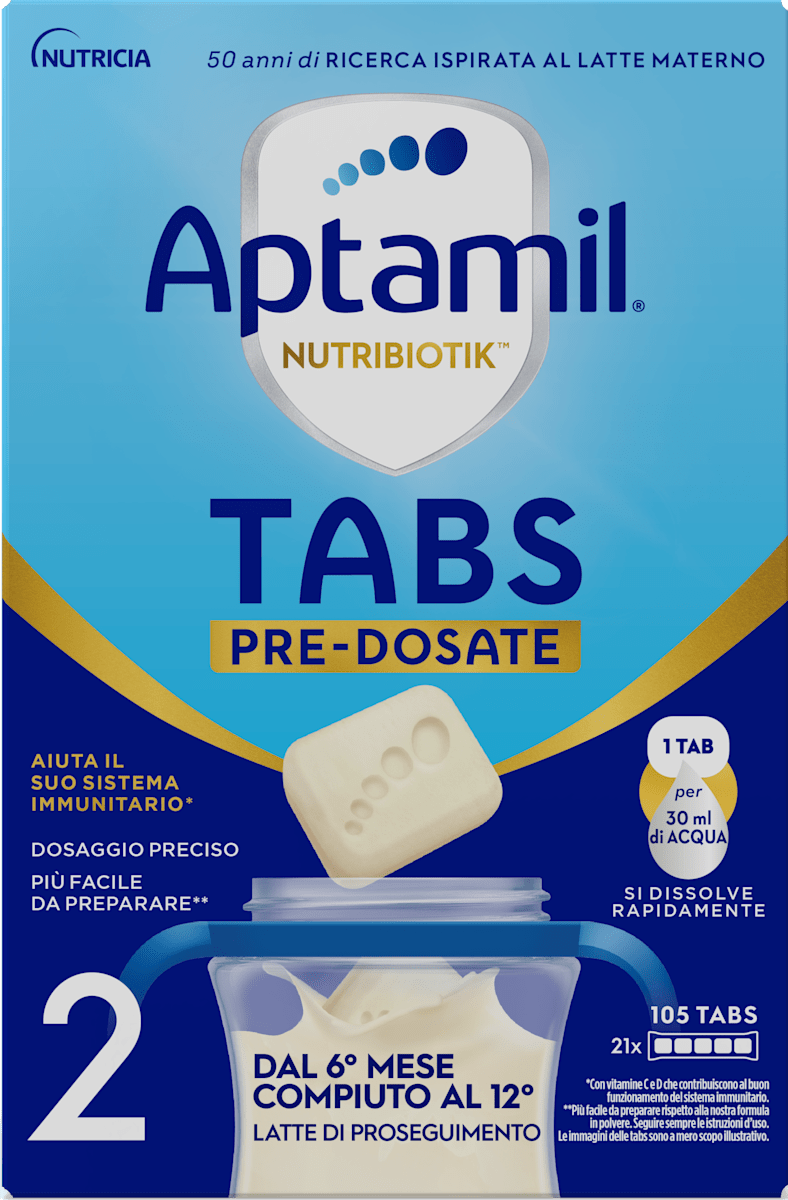 Aptamil Latte di proseguimento 2 in tabs pre-dosate, 504 g | dm Italia