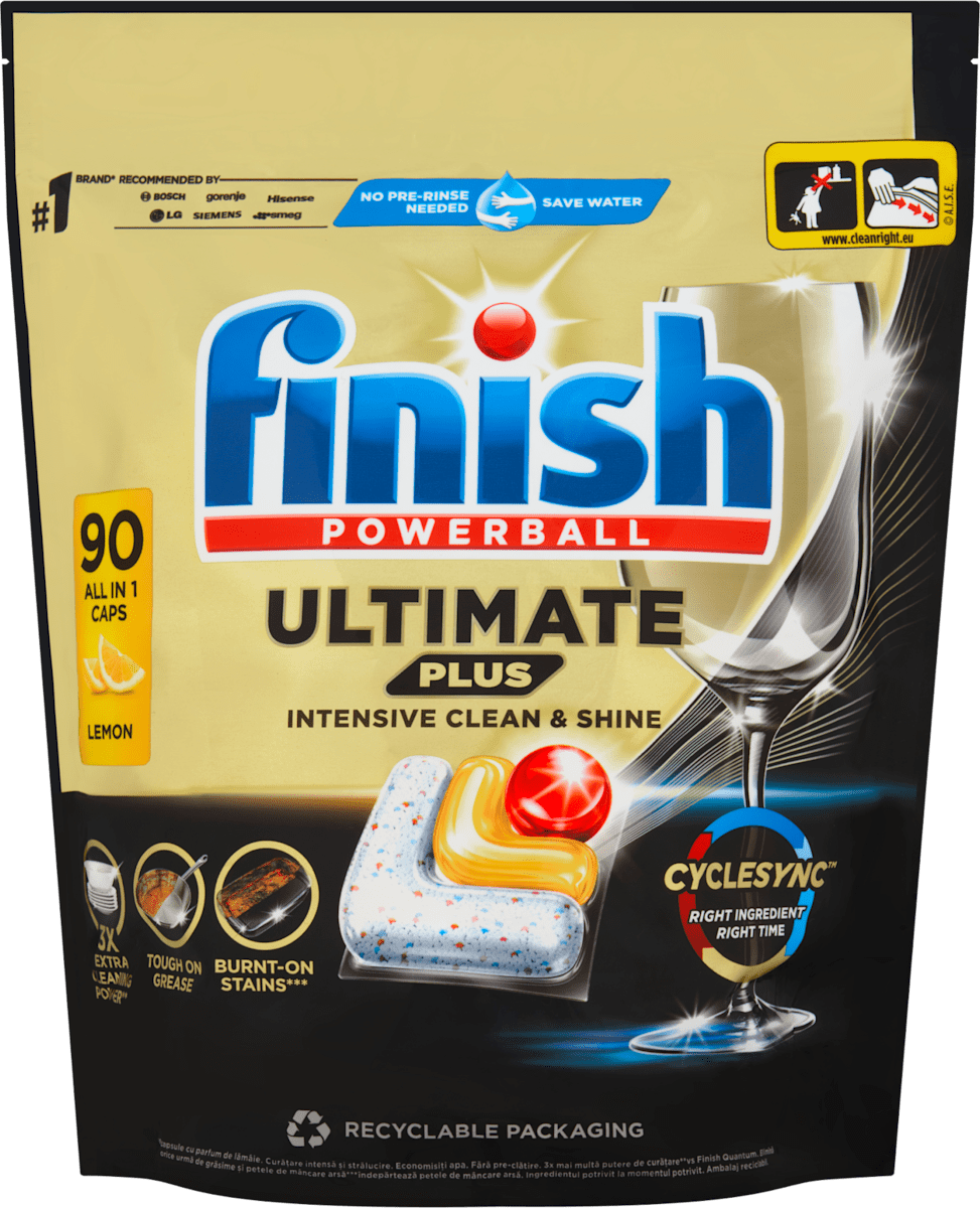 Czech Republic product data sample: Ultimate All in 1 Plus kapsle do myčky nádobí Lemon, 90 ks