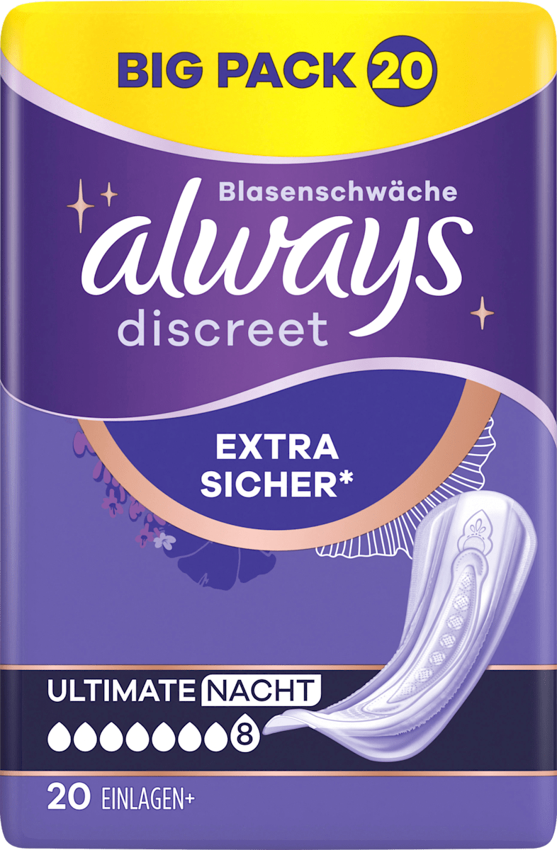 always discreet Einlagen Inkontinenz Ultimate Nacht, Big Pack, 20 St ...