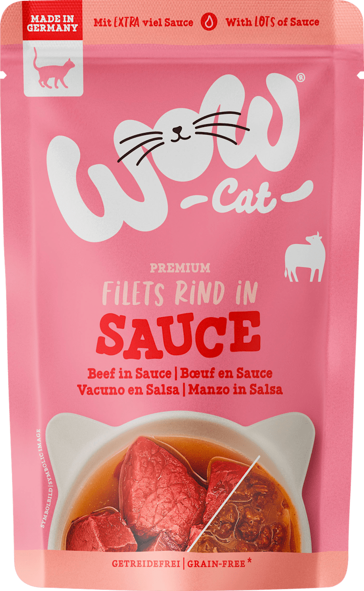 WOW Nassfutter Katze Rind in Sauce, 85 g dauerhaft günstig online ...