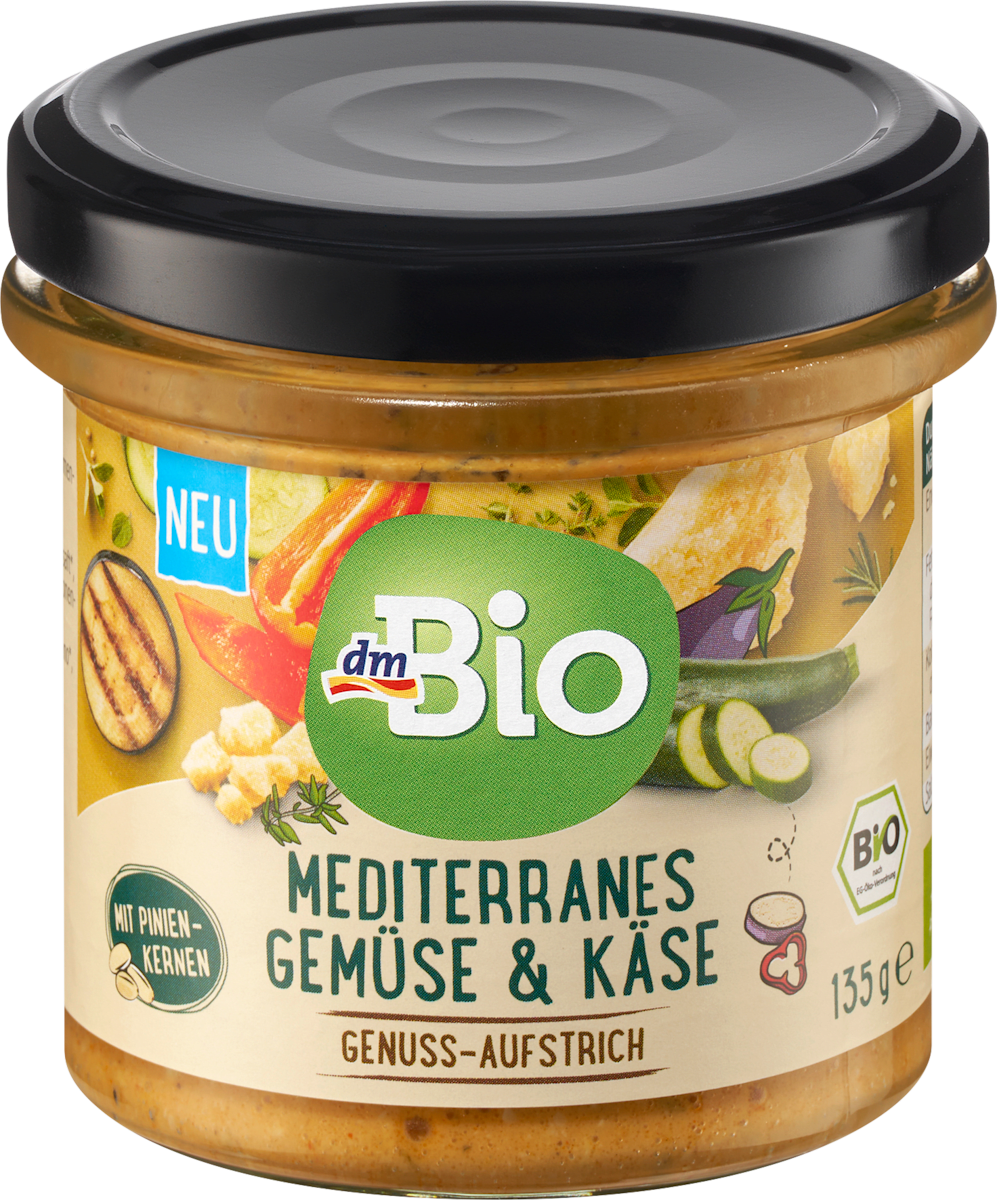 dmBio Brotaufstrich, Mediterranes Gemüse &amp; Käse, 135 g dauerhaft ...