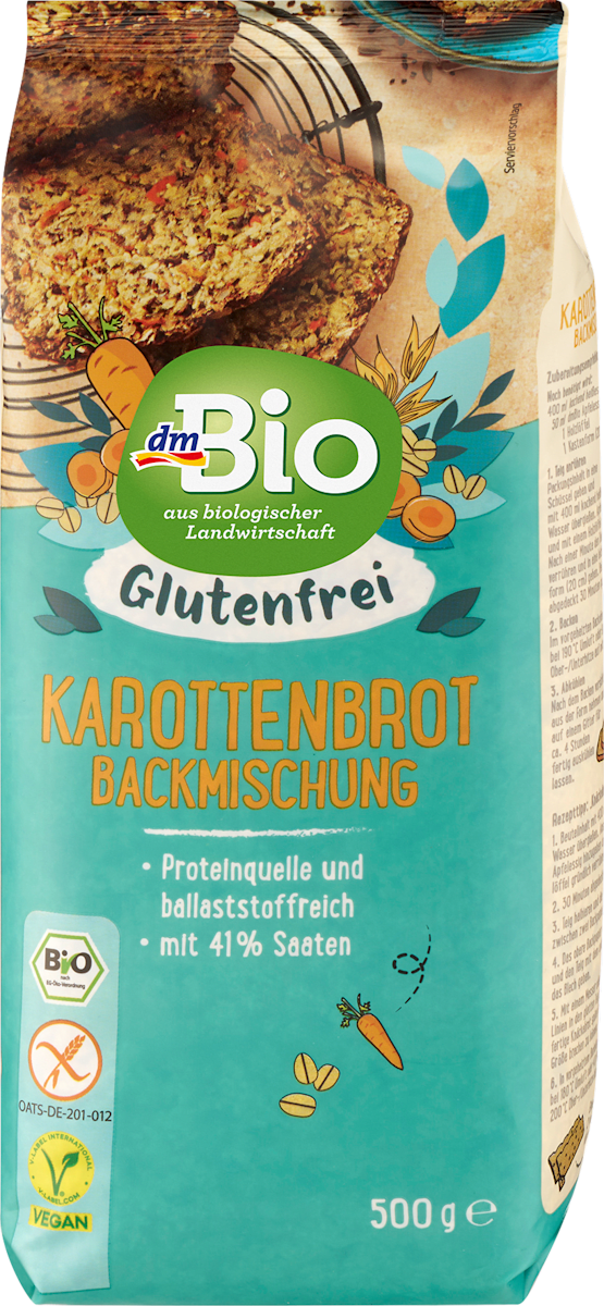 dmBio Backmischung Karottenbrot, glutenfrei, 500 g dauerhaft günstig ...