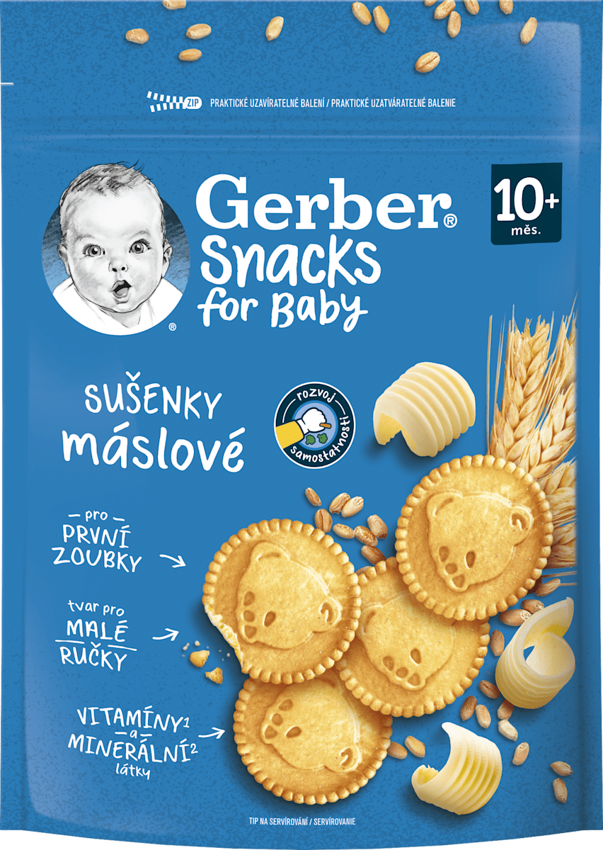 Gerber Snacks sušenky máslové, 180 g | dm.cz